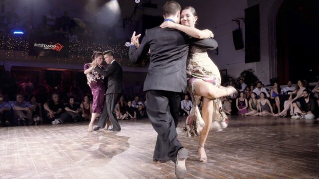 Roxana, Vanesa, Facundo and Sebastian dance Color cielo at Lisbon Tango Festival 2019