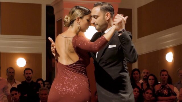 Stephanie Fesneau and Fausto Carpino dance Divina at Tango Cazino in Cluj 2019