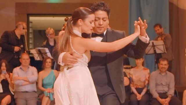 Agustina Piaggio and Carlitos Espinoza dance No mientas at FI Tango Porto 2024