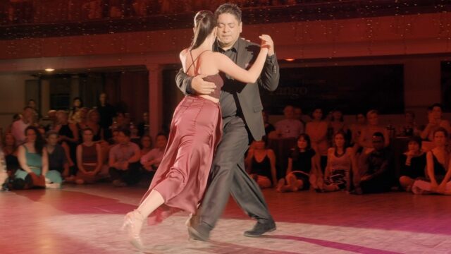 Agustina Piaggio and Carlitos Espinoza dance El flete at Lisbon Tango Festival 2024