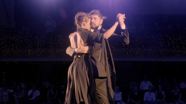 Agostina Tarchini and Sebastian Jimenez dance En el lago azul at Lisbon Tango Festival 2024
