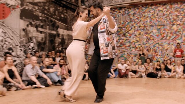 Natacha Lockwood and Andres Molina dance La bicoca at Bal Tout Terrain 2024